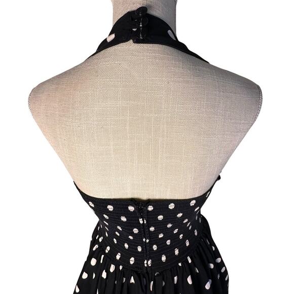 Vintage 80s 90s Robbie Bee Polka Dot Halter Midi Dress Women Sz 8 Marilyn Monroe - Picture 4 of 16
